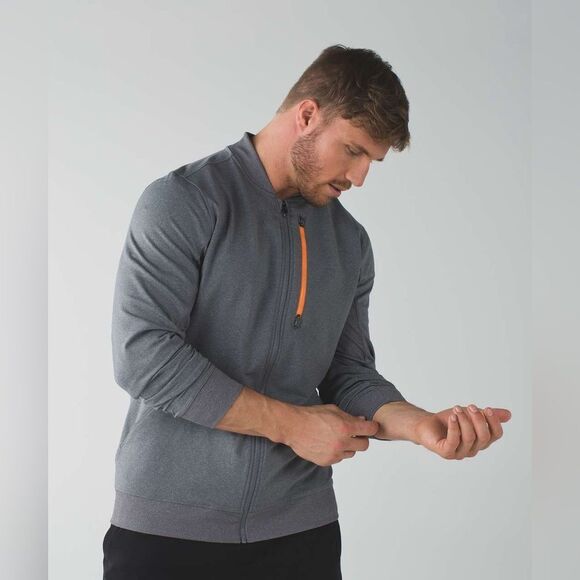 Lululemon Six Pack Jacket Heathered Gray Sz L - Picture 1 of 9